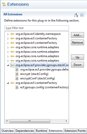 JGroups extension point configuration