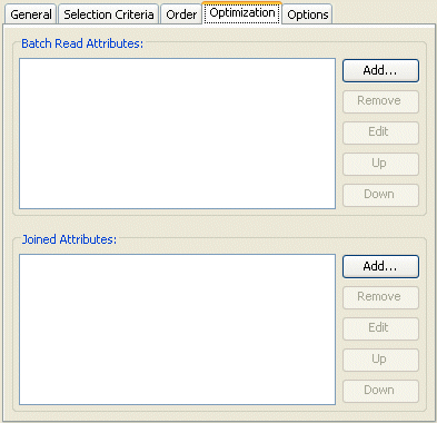 Named Queries, Optimization Tab