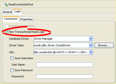 Login Tab, Connection Subtab