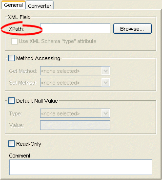 General Tab, XPath Options