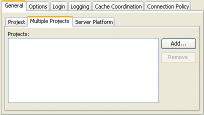 General Tab, Multiple Projects Subtab