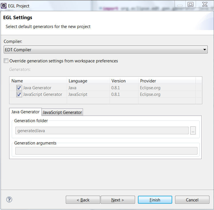 PaymentShared project EGL settings