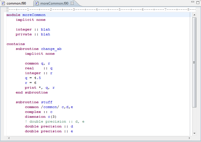 Free Form Fortran Editor