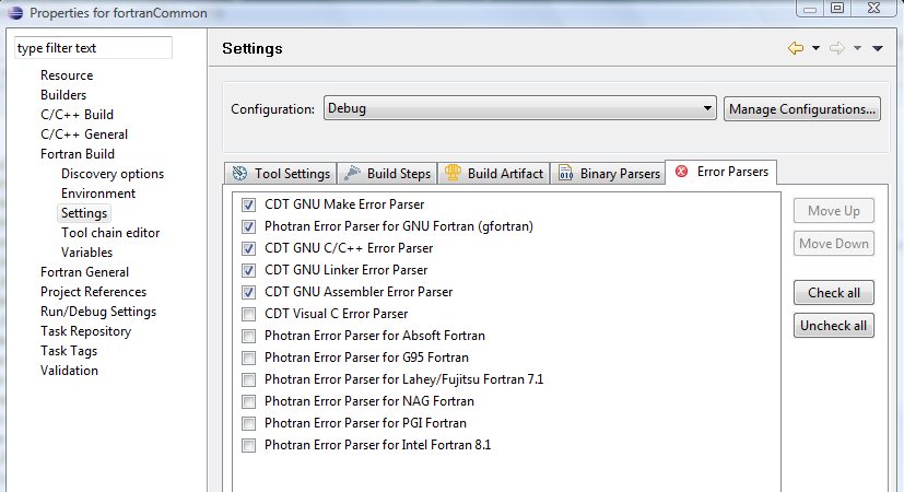 Fortran Error Parsers