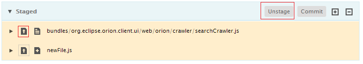 Unstage button