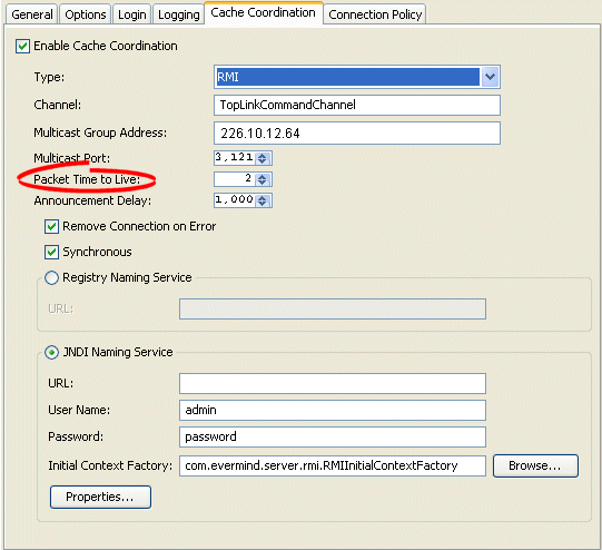 DCache Coordination Tab, Packet Time to Live Field