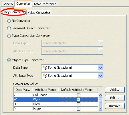 Converter Tab, Key Converter Subtab