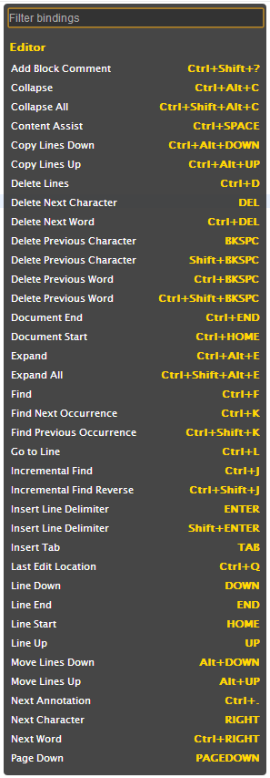 default bindings