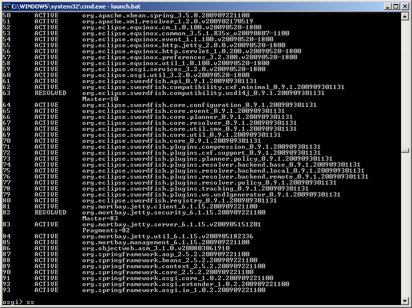 Swordfish Target Platform state