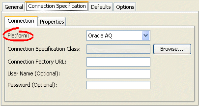 Connection Tab, Platform Option