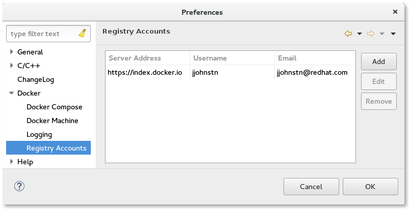 LinuxToolsDockerPreferencesRegistryAccounts.png