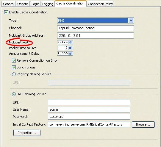 Cache Coordination Tab, Multicast Port Field