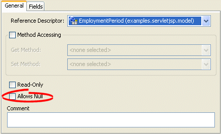 General Tab, Allow Null Option