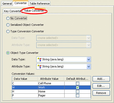 Converter Tab, Value Converter Subtab