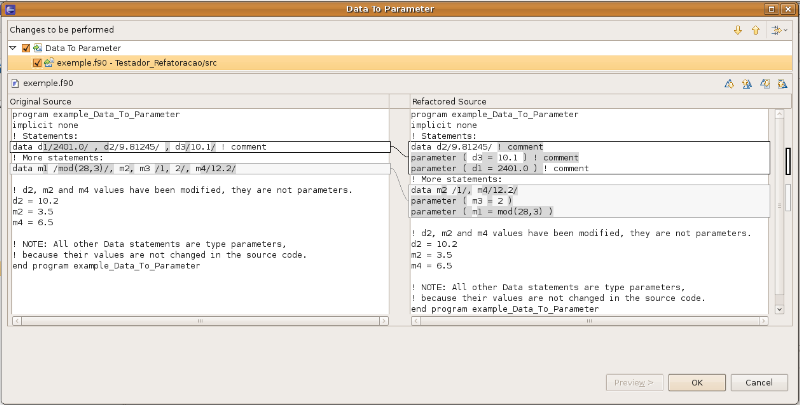 Example of the Data To Parameter refactoring