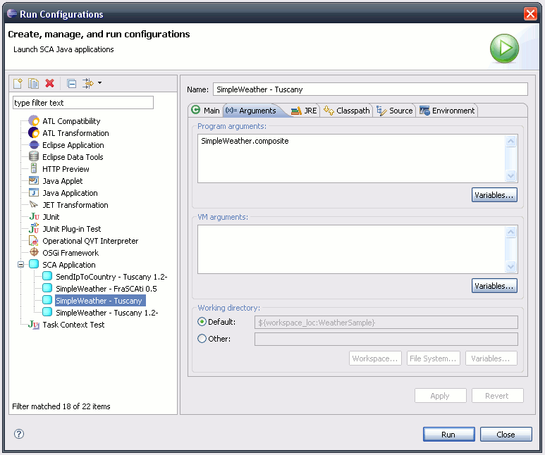 SCA Java Run and Debug scaLaunchArguments.gif