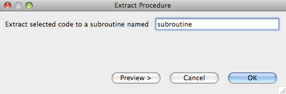 Extract Procedure dialog