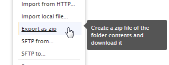 Export as zip