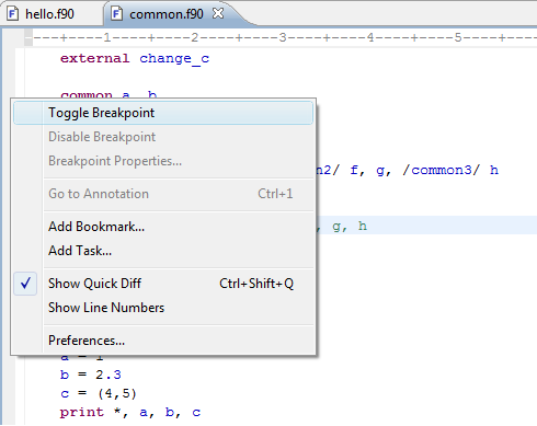 Setting Breakpoints