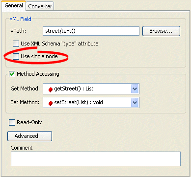 General Tab, Use Single Node Option