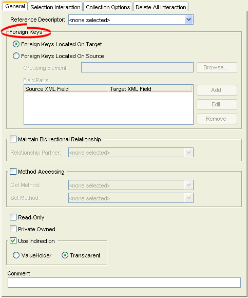 Foreign Keys Field on General Tab