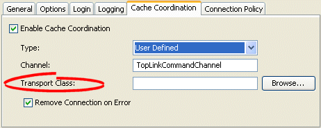 Cache Coordination, Transport Class Option