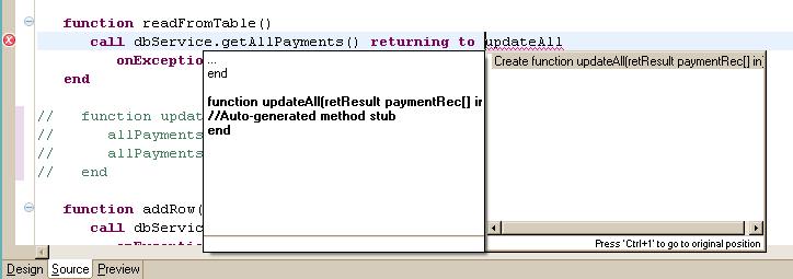 The Create Callback Functions option