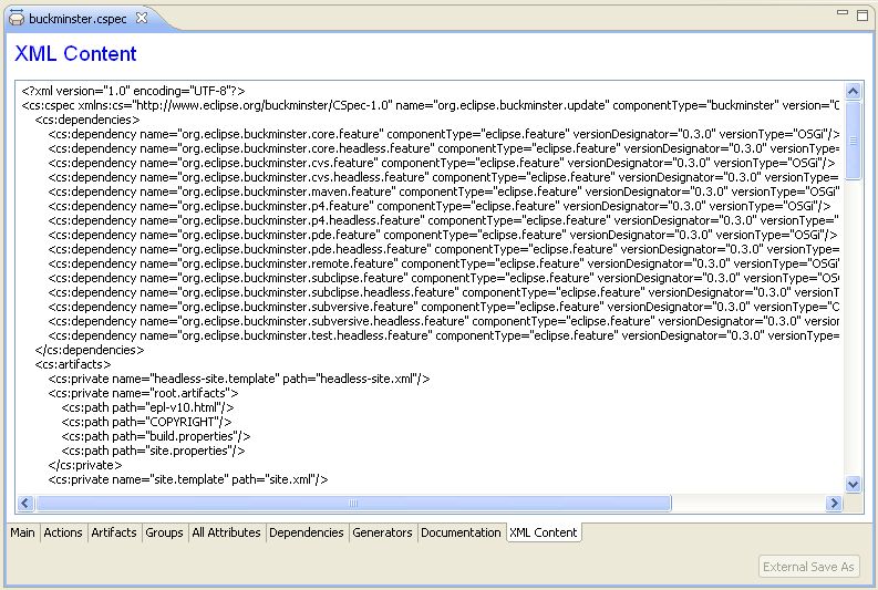 Buckminster cspecEditor xmlContentTab.jpg