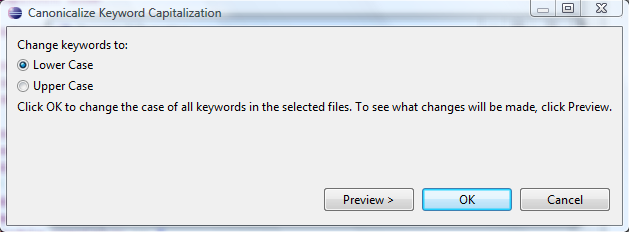 Canonicalize keyword capitalization dialog.