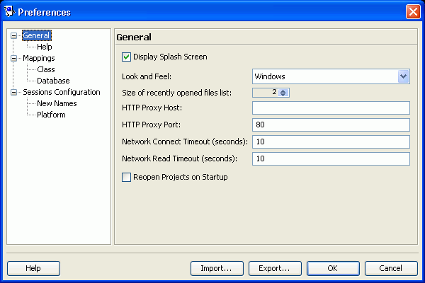 Preferences Dialog Box