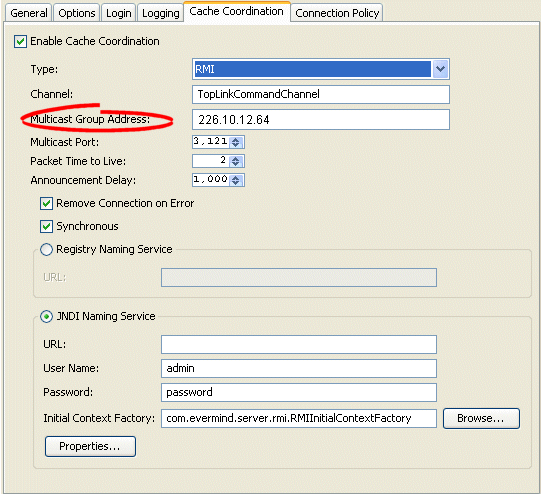 Cache Coordination Tab, Multicast Group Address Field