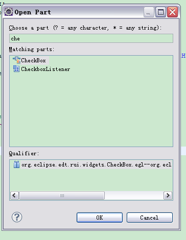 Open part dialog