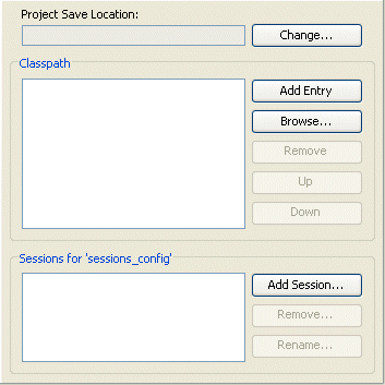 Sessions Configuration Property Sheet