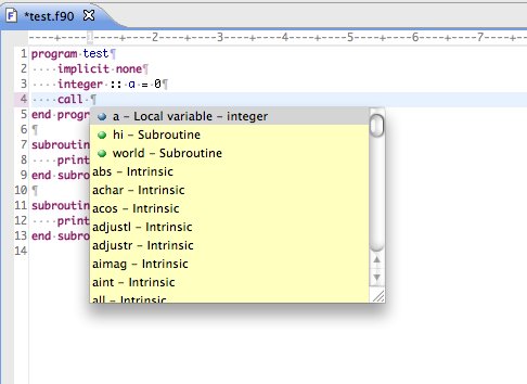 Fortran Content Assist