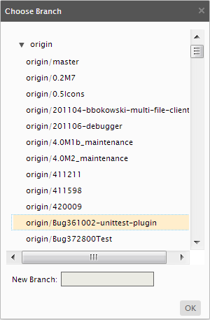 Remote branch selection