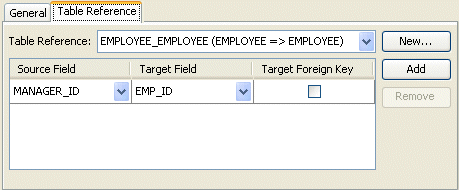 Table Reference Tab, Table Reference Field