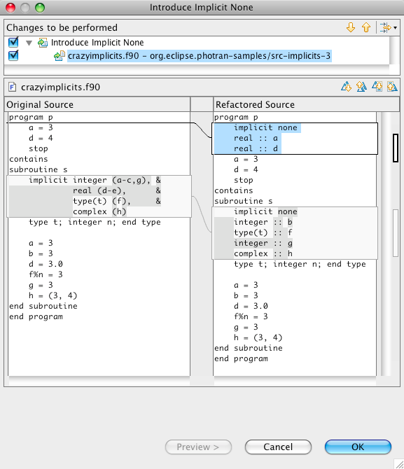 Example of the Introduce Implicit None refactoring