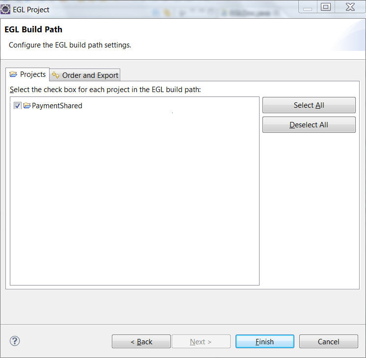 PaymentService project EGL build path