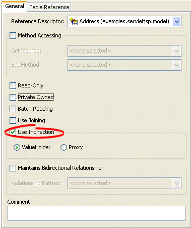 General Tab, Indirection Options