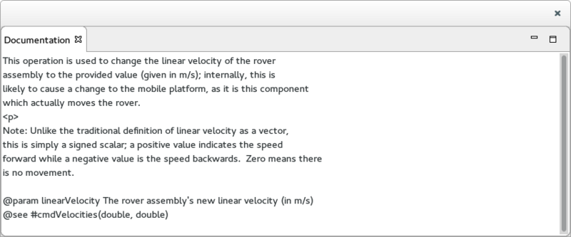 The Documentation View